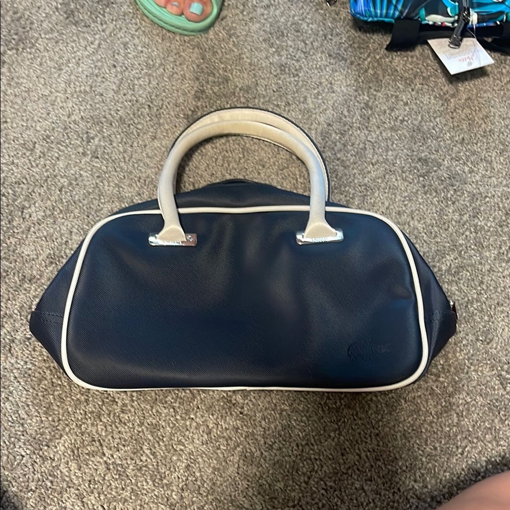 Lacoste Navy and Cream Bag